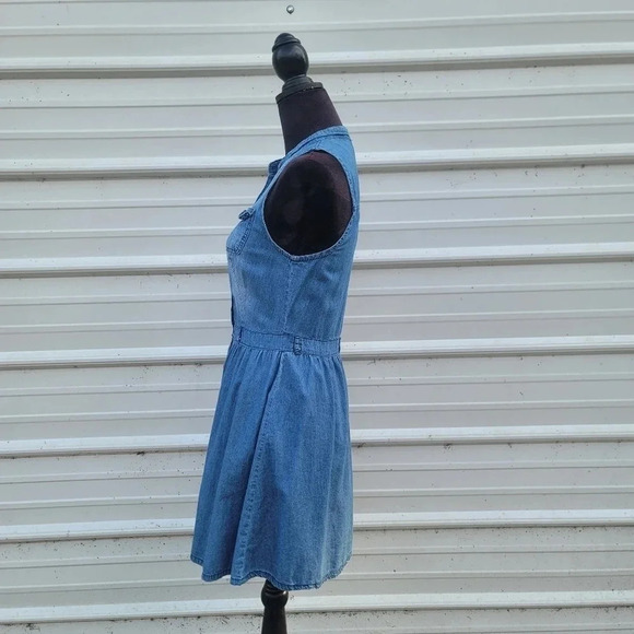 Rue 21 Womens Blue Sleeveless Button Front Denim Jean Soft Dress Sz S - Picture 8 of 9
